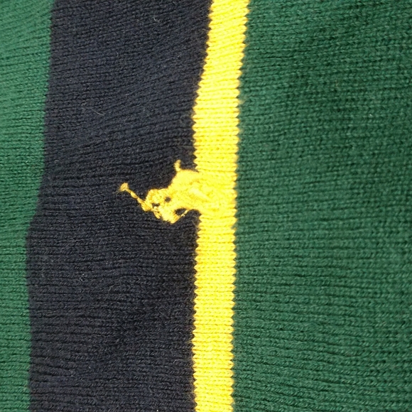 Polo Ralph Lauren 12 Month Navy, Yellow, Green Striped Sweater - Picture 2 of 6